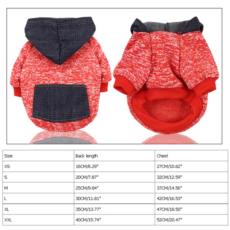 XS-XXL Pet Dog Hoodie Winter Pet Dog Clothes For Dogs Coat Jacket Cotton Ropa Perro French Bulldog Clothing For Dogs Pets Cloth