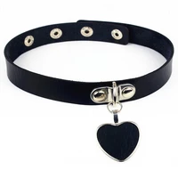 2020 new punk black heart choker necklaces for women goth choker pu leather collar accessories gothic necklace jewelry gift