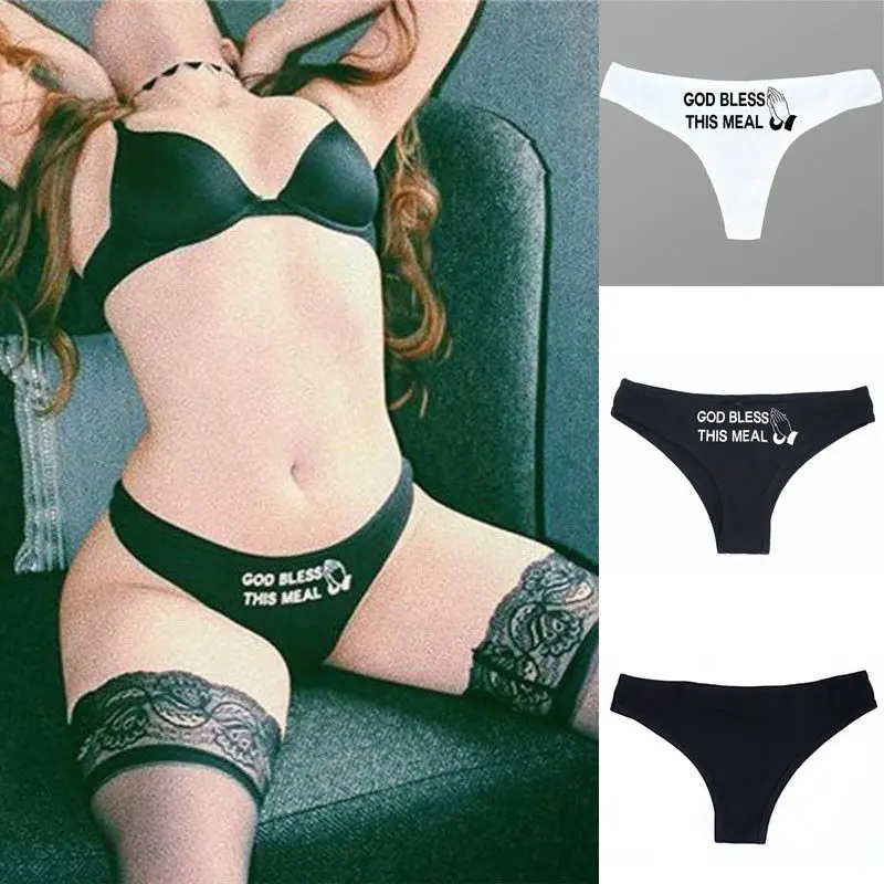 

Women's Sexy Lingerie G-string Letter Panties Briefs Women's Underwear Casual T String Thongs Knickers Black White Intimates