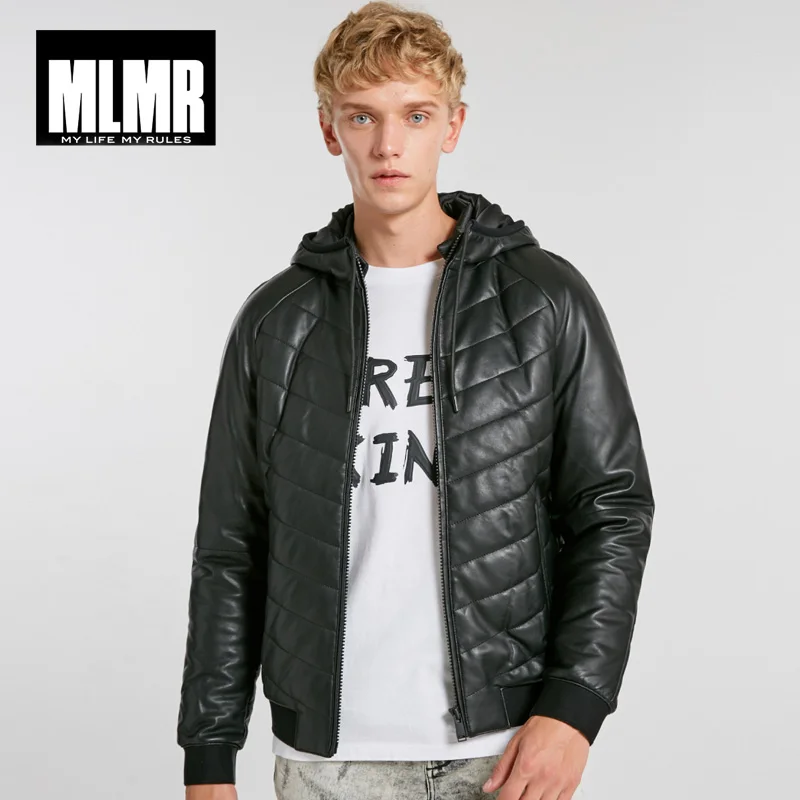 JackJones мужская кожаная зимняя куртка с капюшоном мужская| 218428505 | Мужская одежда