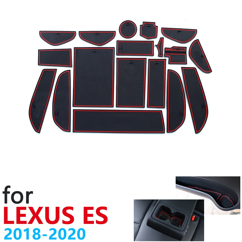 Противоскользящий резиновый коврик для подстаканника дверной с желобом Lexus ES 2018