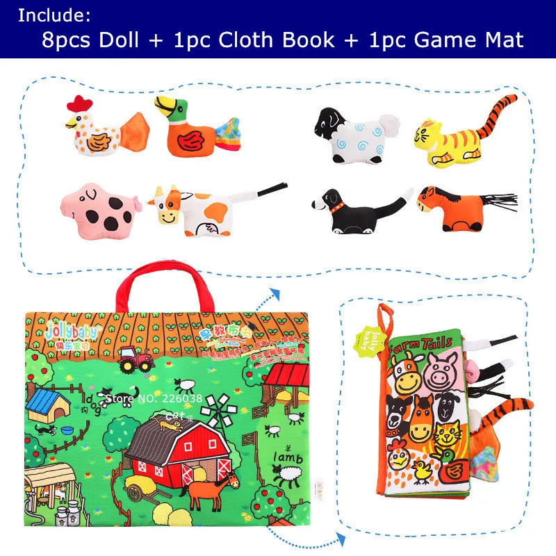 Детские игрушки коврик сцена Ткань Книга стерео ферма кукла Динозавр джунгли для