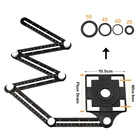Складная линейка, плитка, шаблон, 6-сторонний инструмент для измерения углов из алюминиевого сплава, угломер, квадратная линейка, линейка