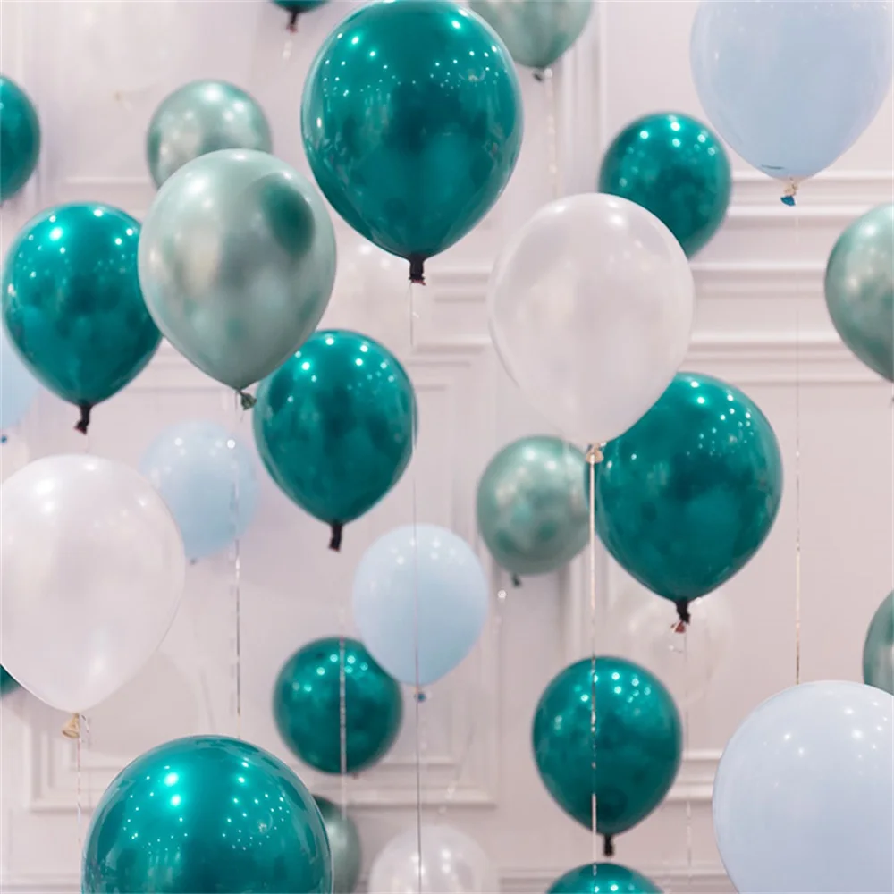 

15Pcs 10inch Double Layer Pearl Teal Green Latex Balloon Turquoise Helium Premium Balloons Birthday Wedding Party Decor