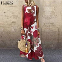 vintage floral dress womens summer sundress zanzea casual sleeveless tank vestidos female printed maxi vestidos sarafans robe