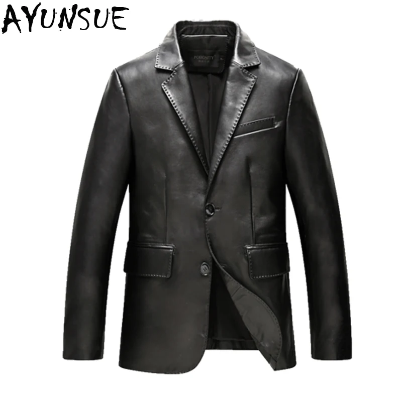 Мужская куртка из натуральной кожи мужская одежда дубленка мотоциклетная