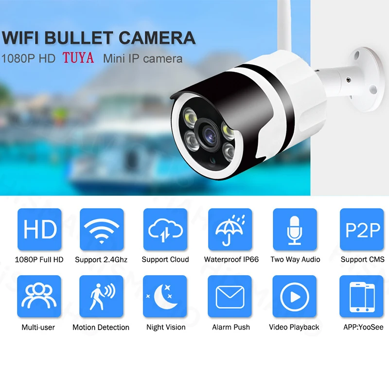 

IP-камера Tuya уличная с Wi-Fi и оптическим зумом, 1080P