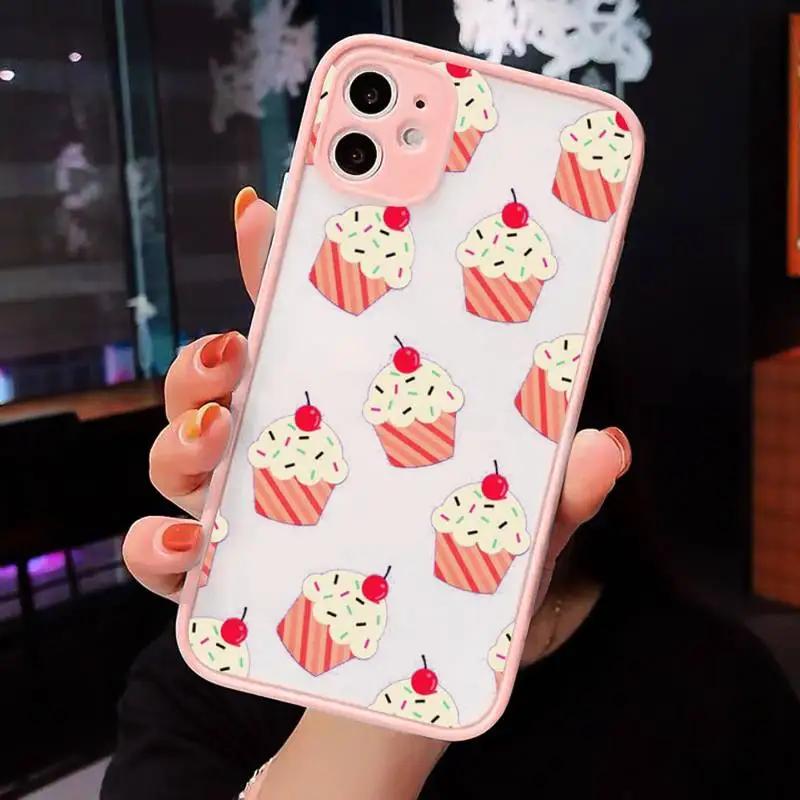 

Cute donut cake dessert Phone Case matte transparent For iphone 7 8 11 12 plus mini x xs xr pro max cover