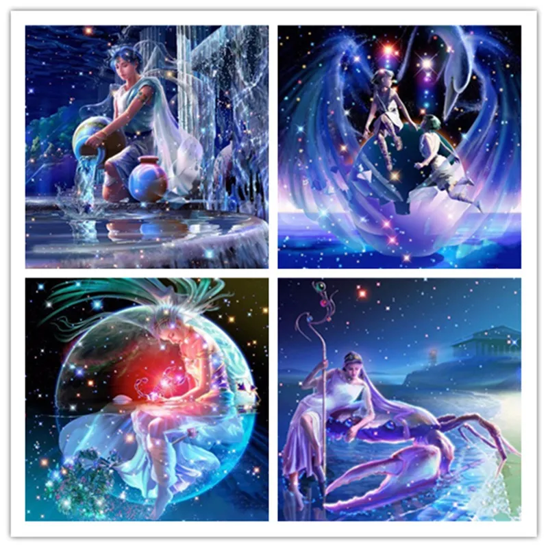 Алмазная вышивка образ девушки Фея Созвездие картина сверление круглая