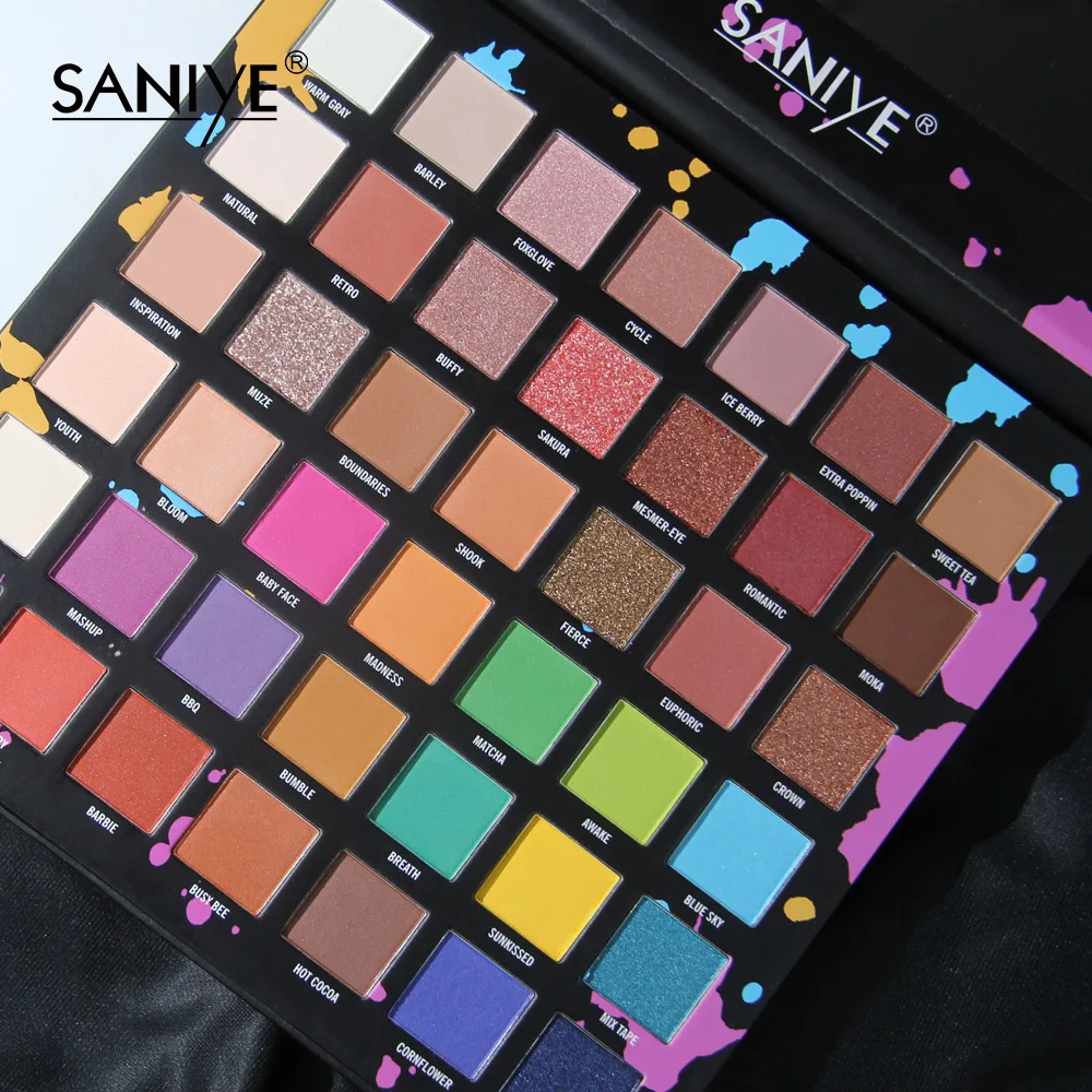 SANIYE 42 цвета тени для век палитра матовые стойкий макияж блестящие макияжа T094 |