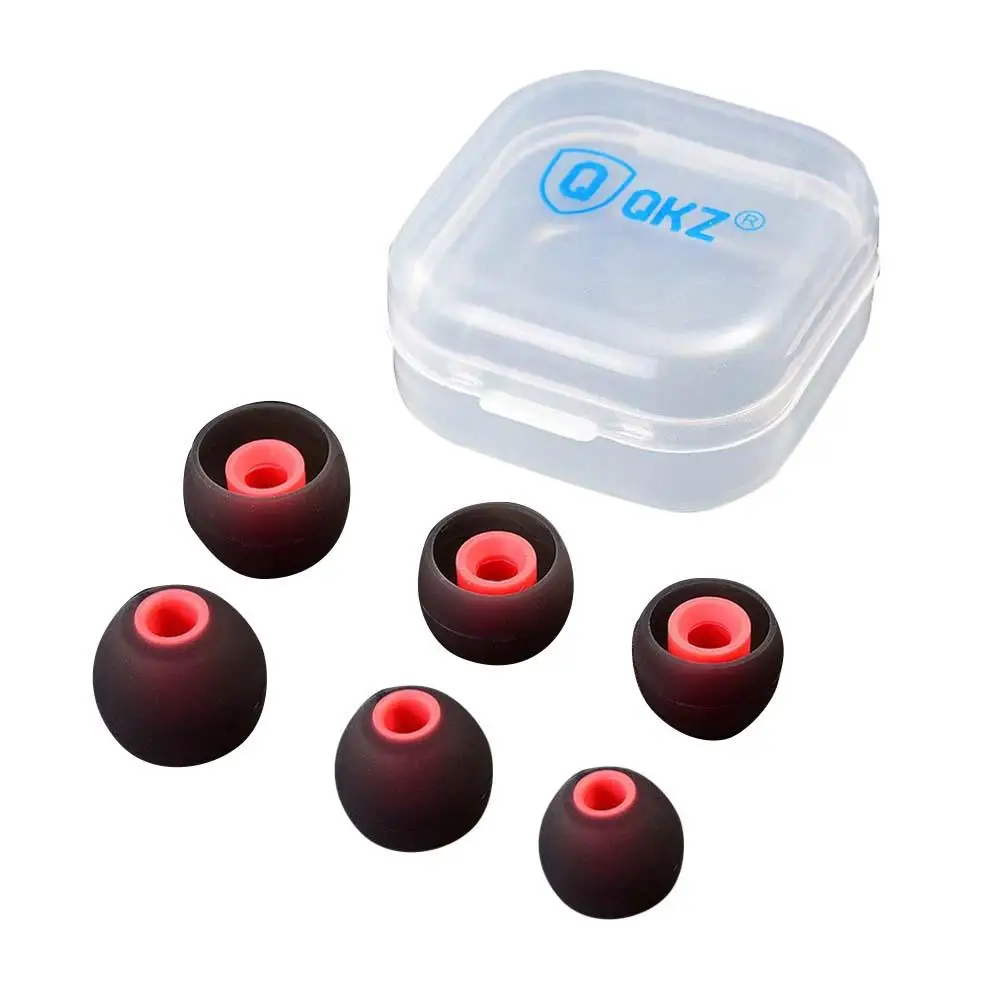

QKZ 3 Pairs Replacement Silicone Soft Clear Silicone Replacement Eartips Earbuds for In-ear Earphone Headphone