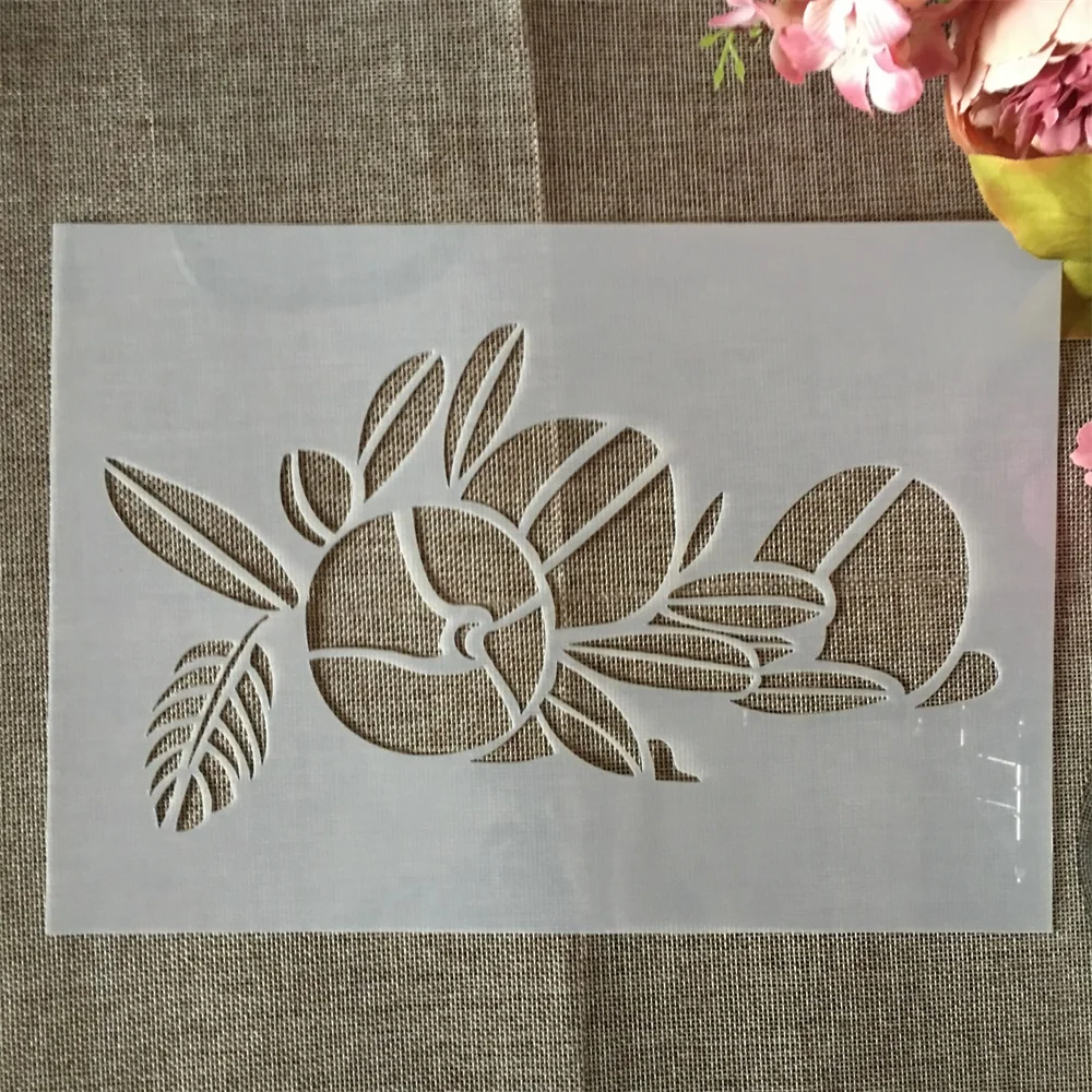 

A4 29cm Fruit Orange Leaves DIY Layering Stencils Wall Painting Scrapbook Coloring Embossing Album Decorative Template