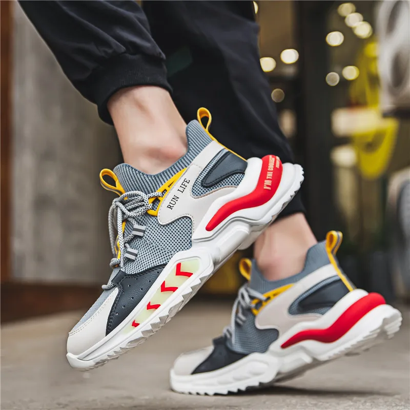 

Running Shoes for Men Outdoor Breathable Fashion Athletic Sport Shoes Designer Comfortable Thick Soft Sneakers
