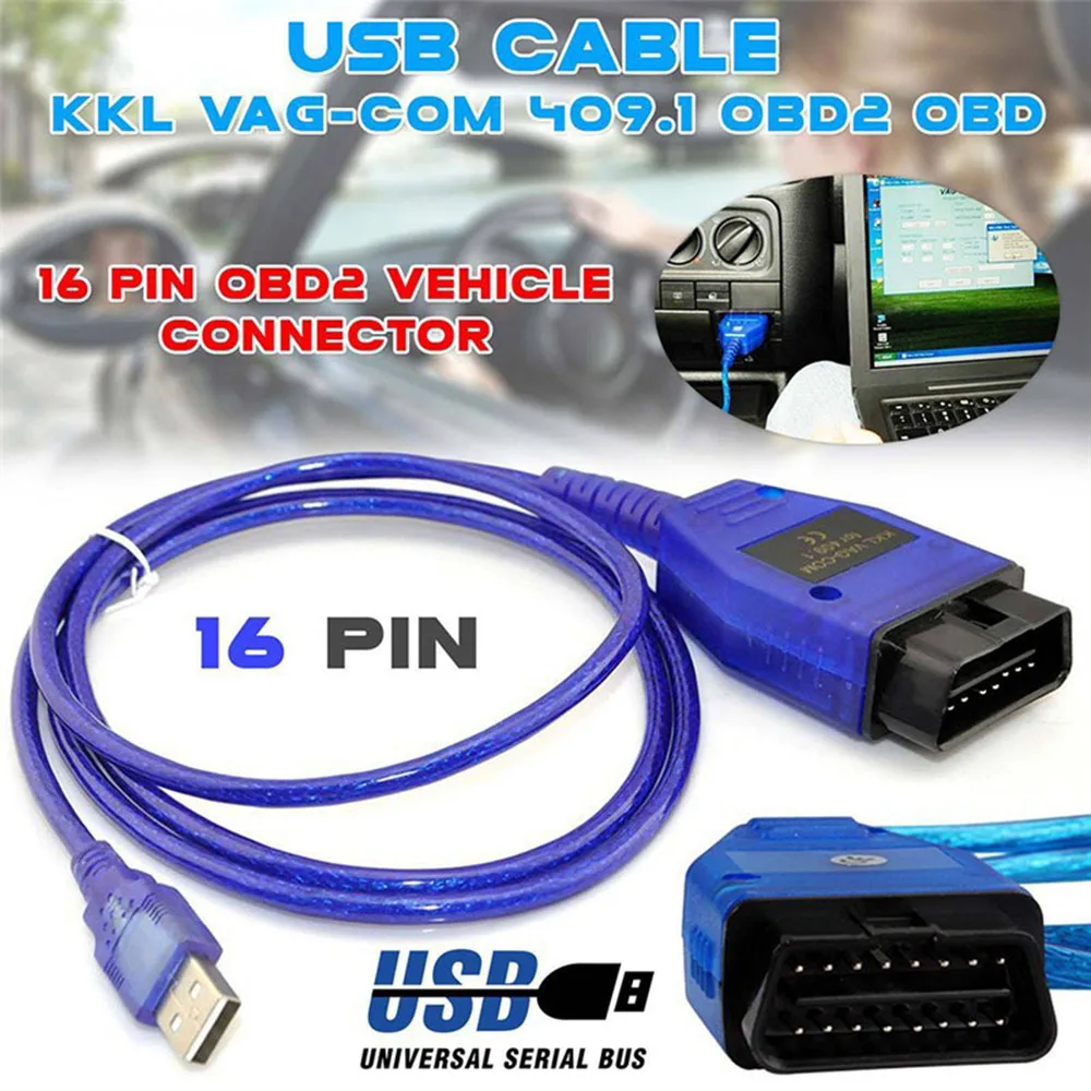 Новейшая модель VAG COM 409 1 Vag Com 409Com vag kkl OBD2 диагностический кабель USB сканер