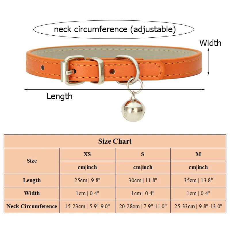 

Collar for Dogs Cat Necklace with Bell Puppy Accessories Training Choker Neck for Small Breeds Dogs or French Bulldog 4 Colors