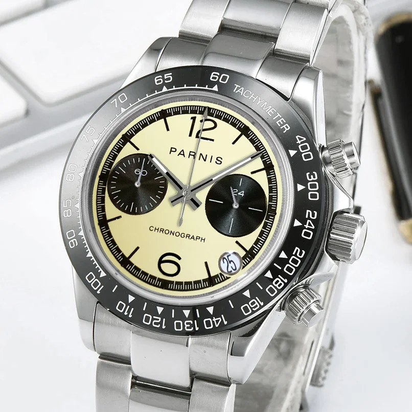 

Parnis Top Brand Men Sports Quartz Watch Luxury Waterproof Sapphire Glass Chronograph WristWatch New Fashion relogio masculino