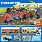 Городской мотор с дистанционным управлением и трековым поездом 60098, технический тяжелый грузовой поезд, модель конструктора, детская игрушка, рождественский подарок