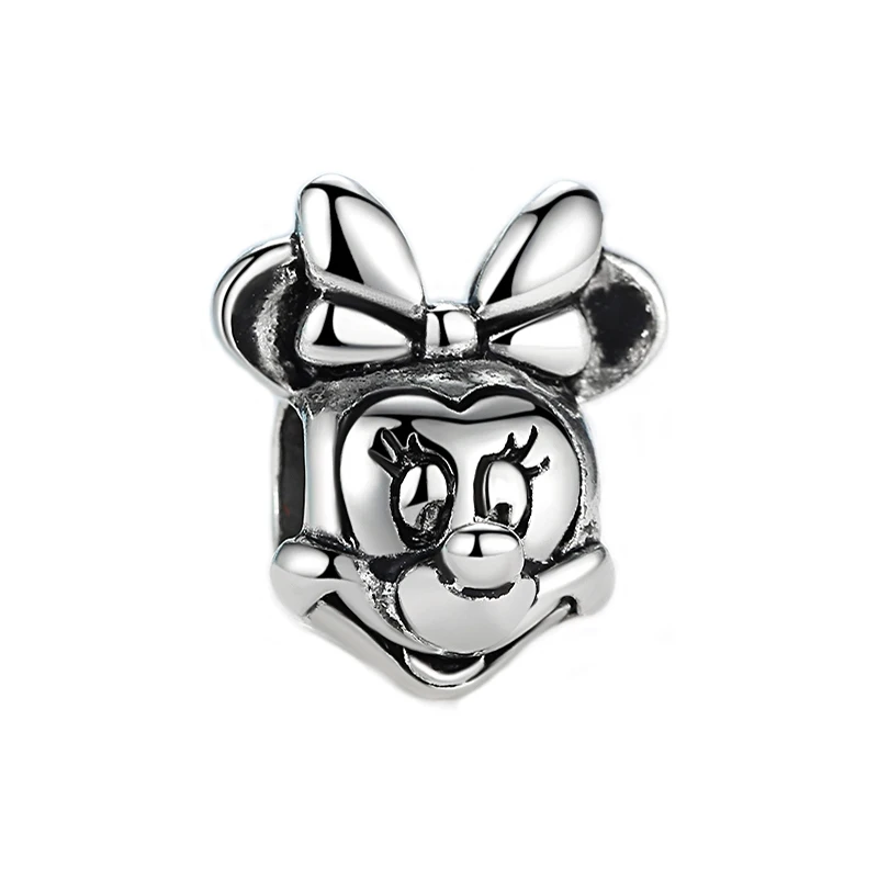 Minnie Portrait Новое оригинальное эмалевое платье принцессы из сплава с бусинами, подвеска с Минни Микки, браслет Пандора, браслет, сделай сам, Женские Ювелирные изделия - Цвет: Minnie Portrait