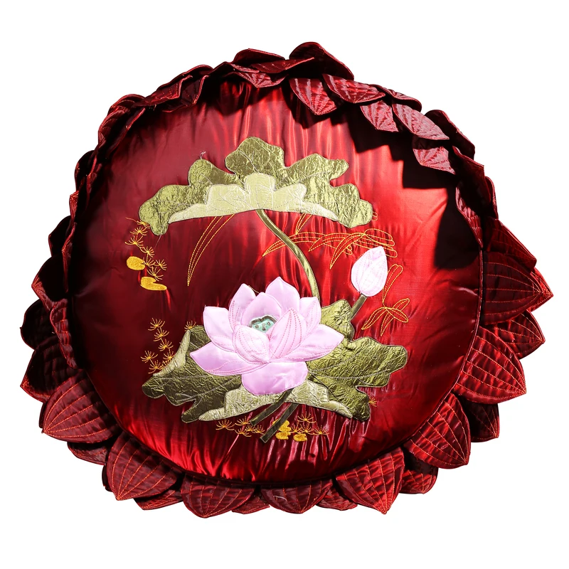 Буддийские товары ручной работы вышивка лотос Подушка поклонение Будда колени