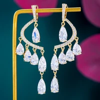 kellybola trendy rand unique design colorblock water drop zirconia multicolor earrings indian womens jewelry