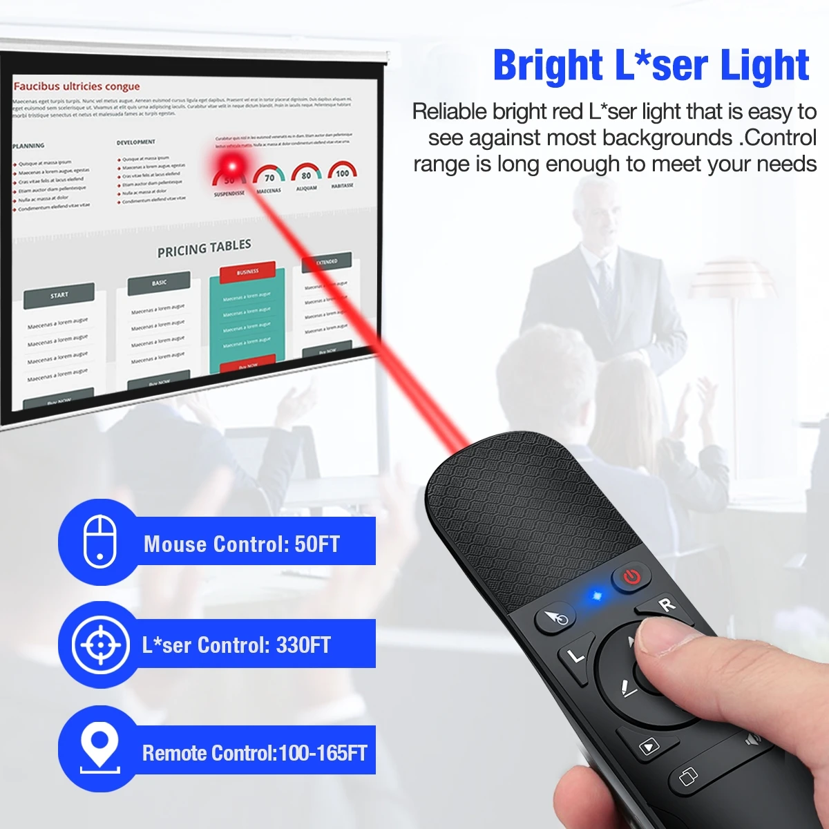 Беспроводной презентатор 2 4 ГГц для презентаций Powerpoint Clicker с воздушной мышью USB