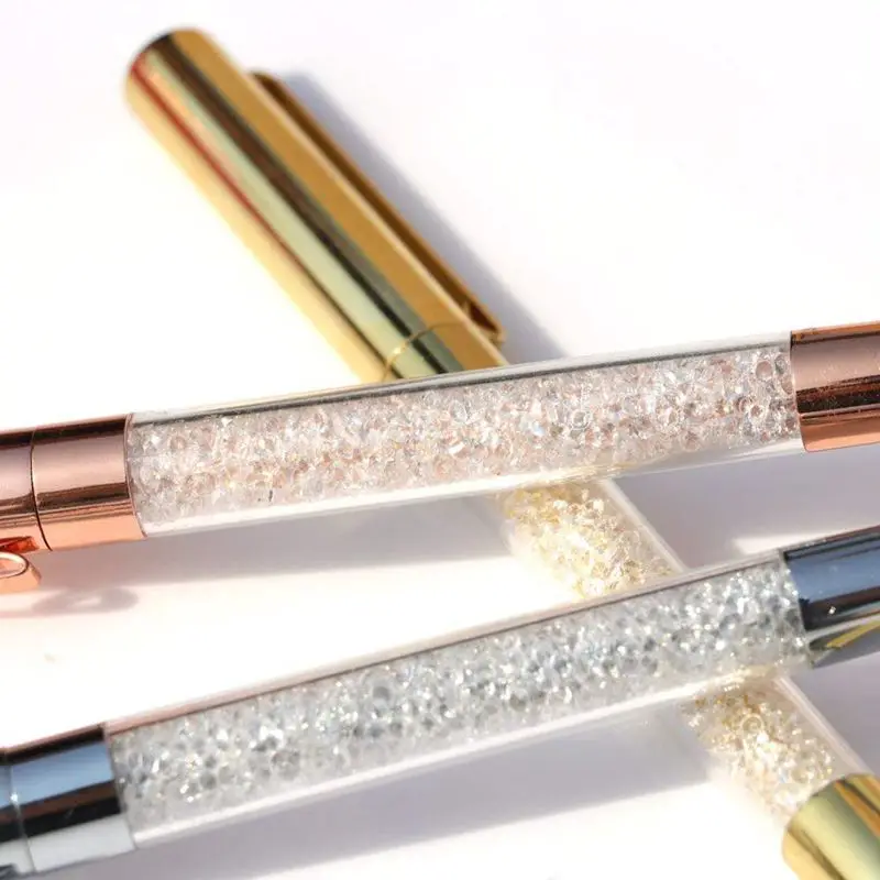 Ручка под розовое золото блестящая кристальная ручка гелевые чернила шариковые