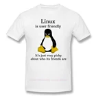 Удобно пользоваться, просто очень придирчиво о том, кто это T аниме дизайн одежды, программы Linux, операционная забавная Хлопковая мужская футболка