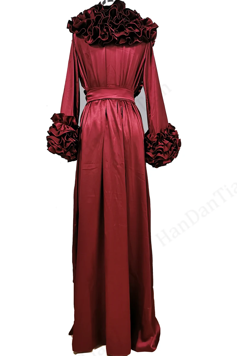 2021 Women's petal collar satin bridal bridesmaid bathrobe robe nightgown