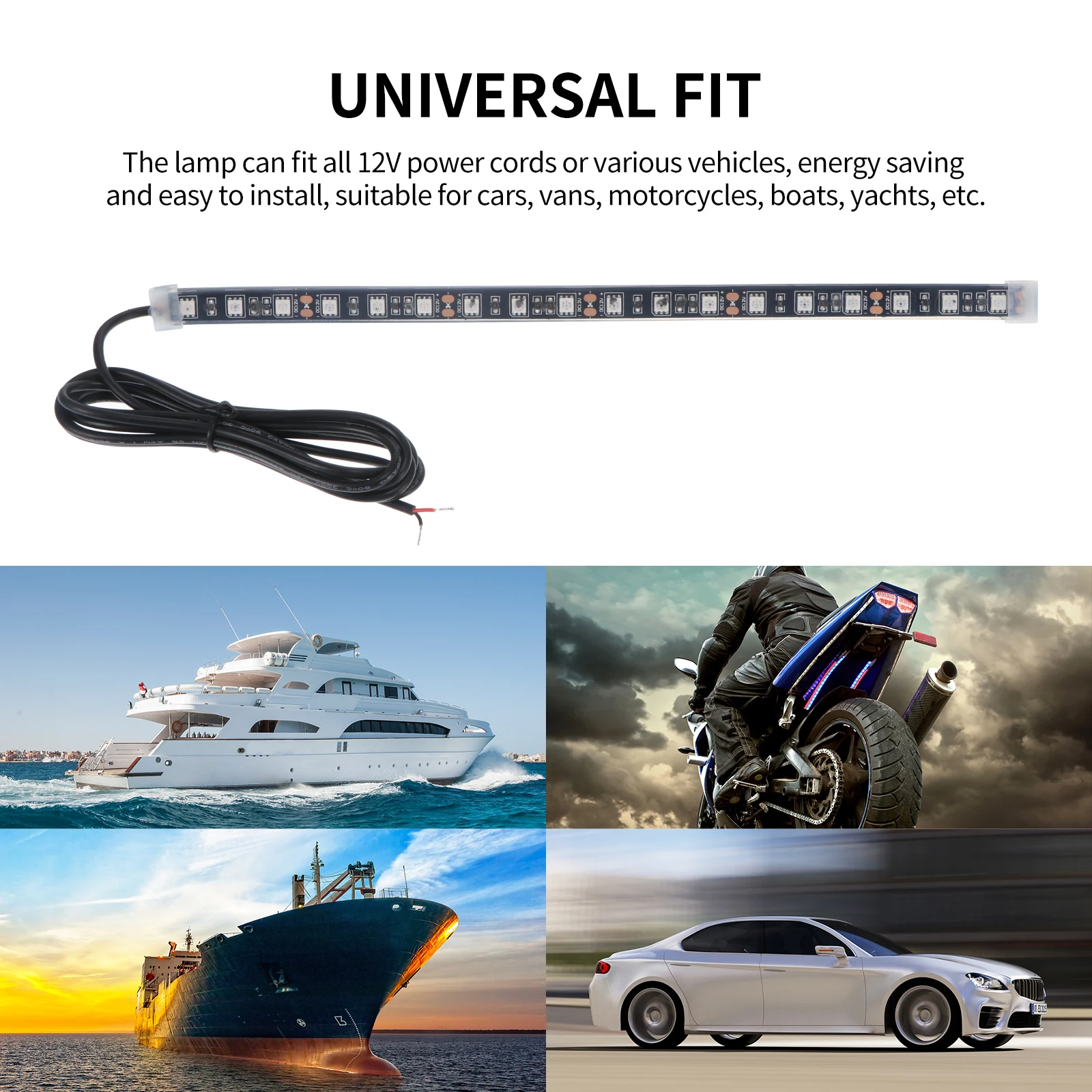 Светодиодные боковые лампы с длинной полосой длиной 30 см водонепроницаемые