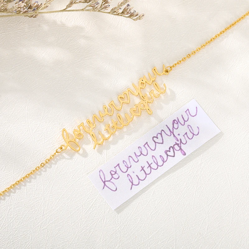 Заказной почерк браслет на заказ имя ручной работы женская подпись кулон