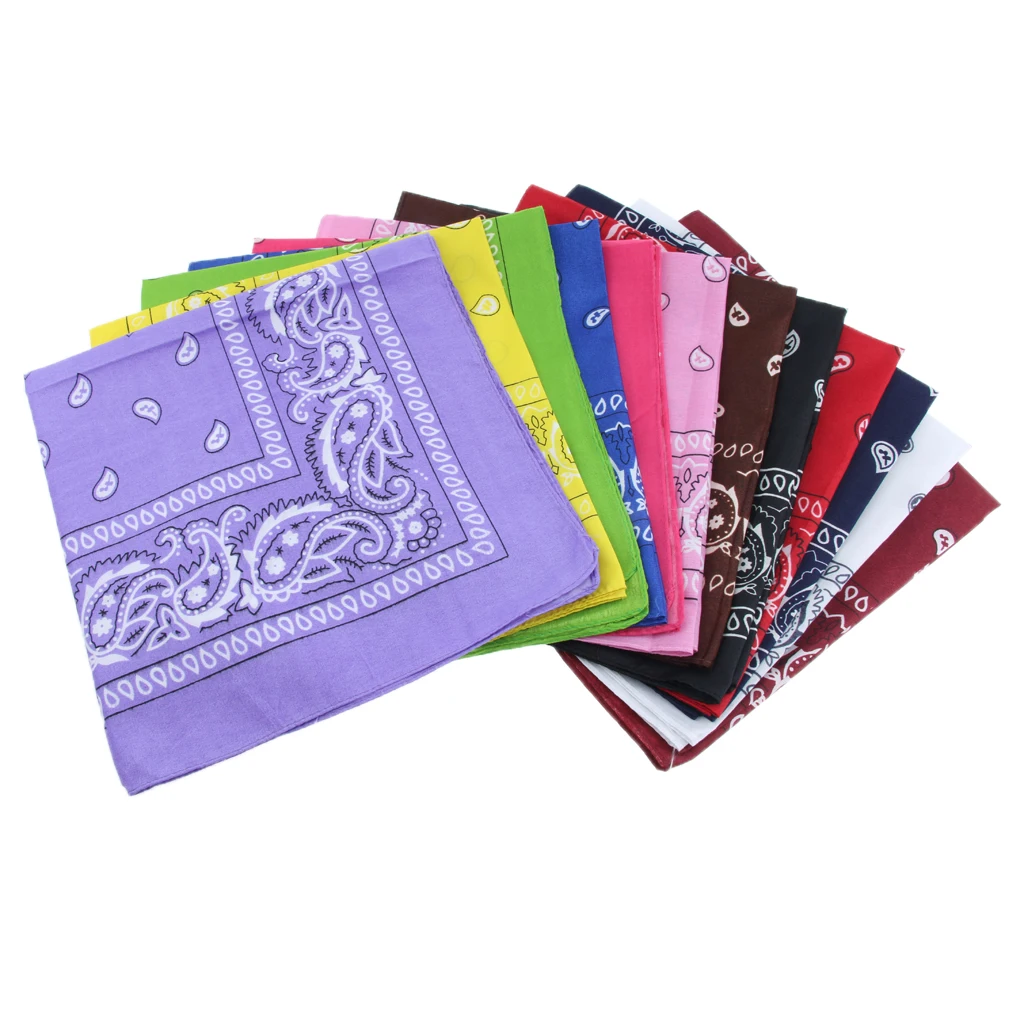 12 шт. бандана с узором пейсли для мальчиков и девочек Байкерская повязка на