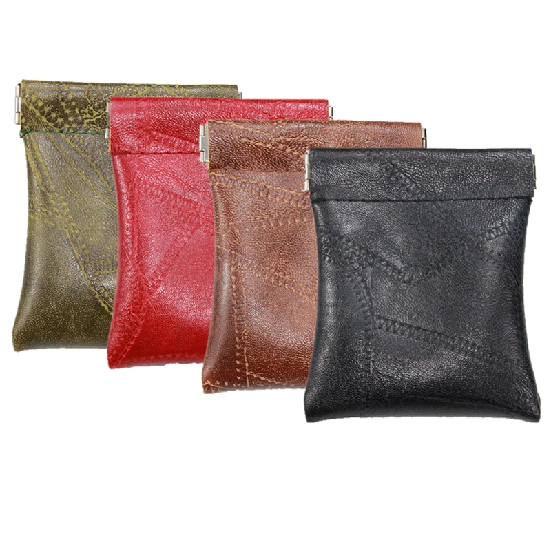 

Pu Leather Coin Purse Women Solid Men Small Mini Short Wallet Bag Creative Key Business Earbuds Headphone Credit Card Holder