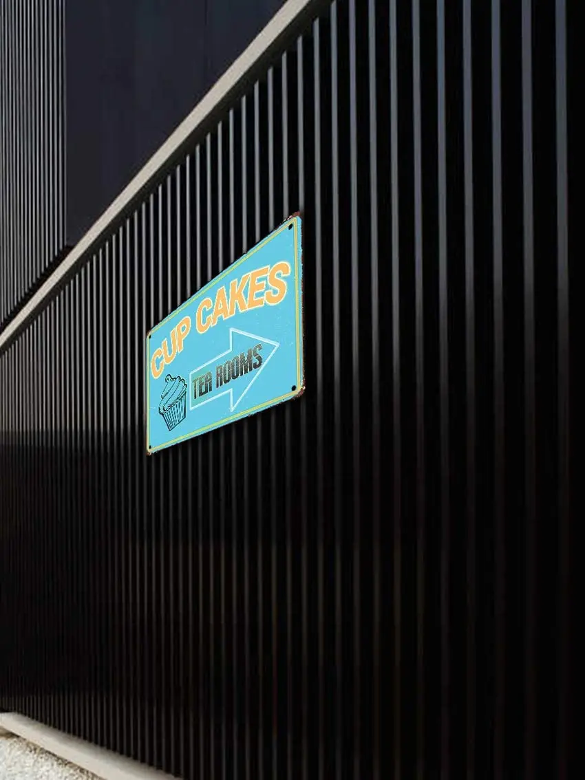 

Cup Cakes Tea Rooms 20X30 cm Metal Vintage Look Decoration Art Sign for Home Kitchen Bathroom Farm Garden Garage Inspirational