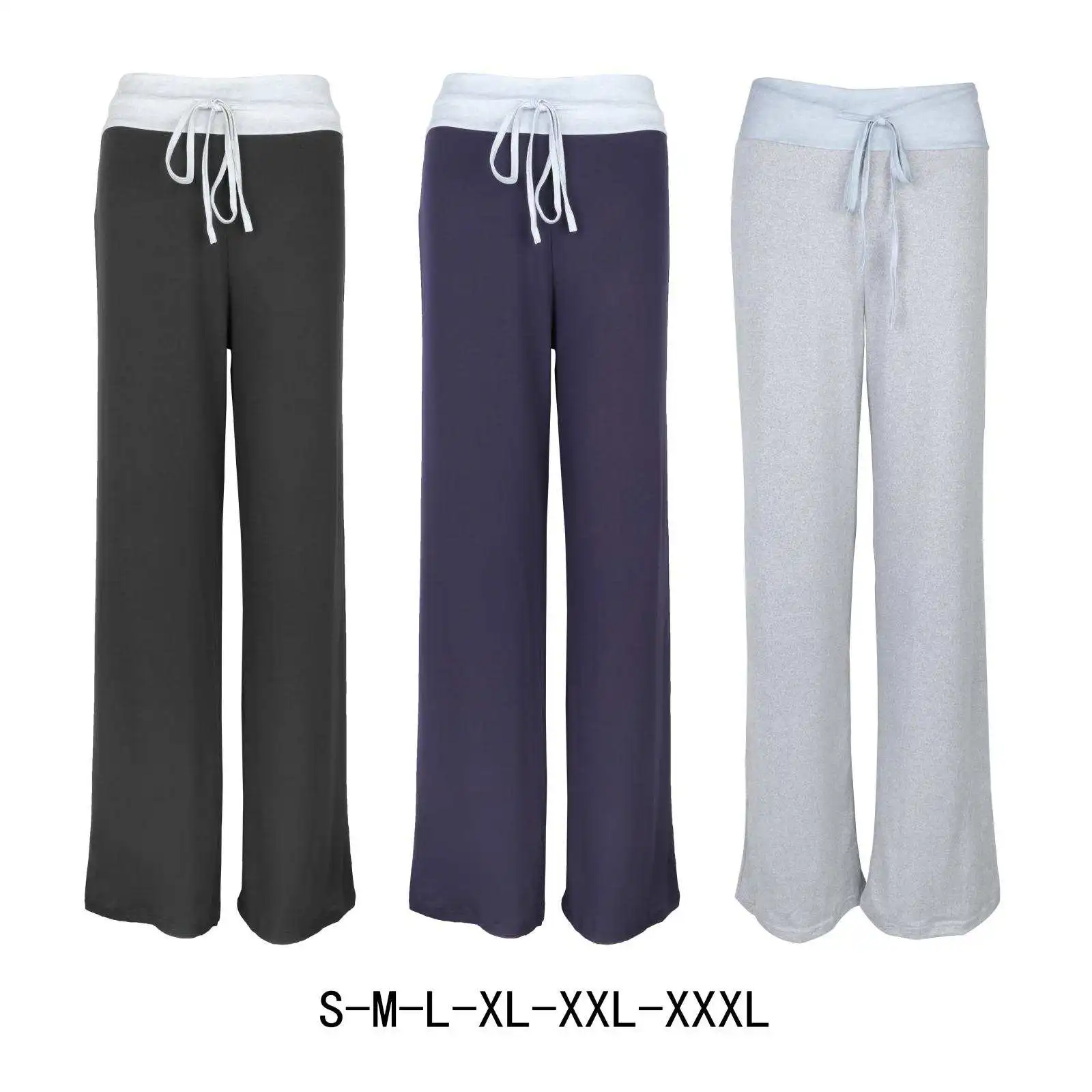 

Stretch Women's Comfy Pajamas Pants Yoga Wide Leg Casual Style Breathable Plain Ladies Flared Cozy bottoms Trousers Nightwear