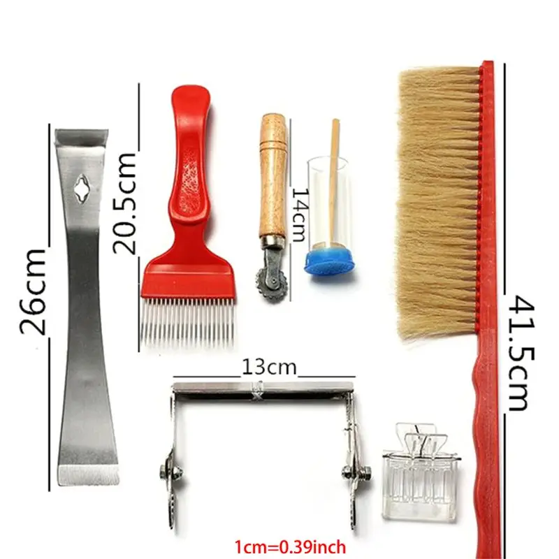 

Beekeeping Tool Supplies 7 Pcs Equipment Kits Bee Feeder Brush Queen Catcher Hive Capture Mark Clean Kit LXAC