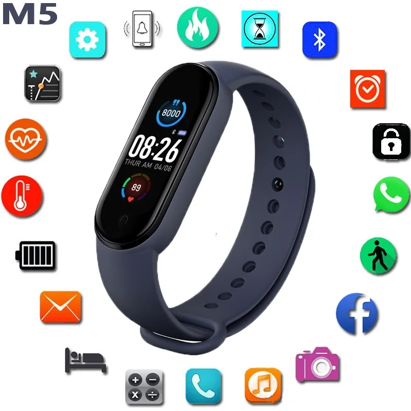 

2021 NEW M5 Plus Woman Smart Bracelet MI5 Smart Bracelet Heart Rate Activity Tracker Fitness Men's Smart Watch MI5 Plus Pk M3 M4