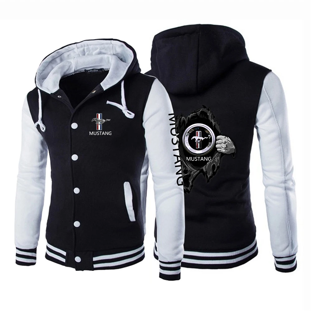 

2021 Men's Autumn Mustang Car Logo Designer Casual Jackets Baseball Uniform Sport Cotton Sweatshirt Coats Hoodies