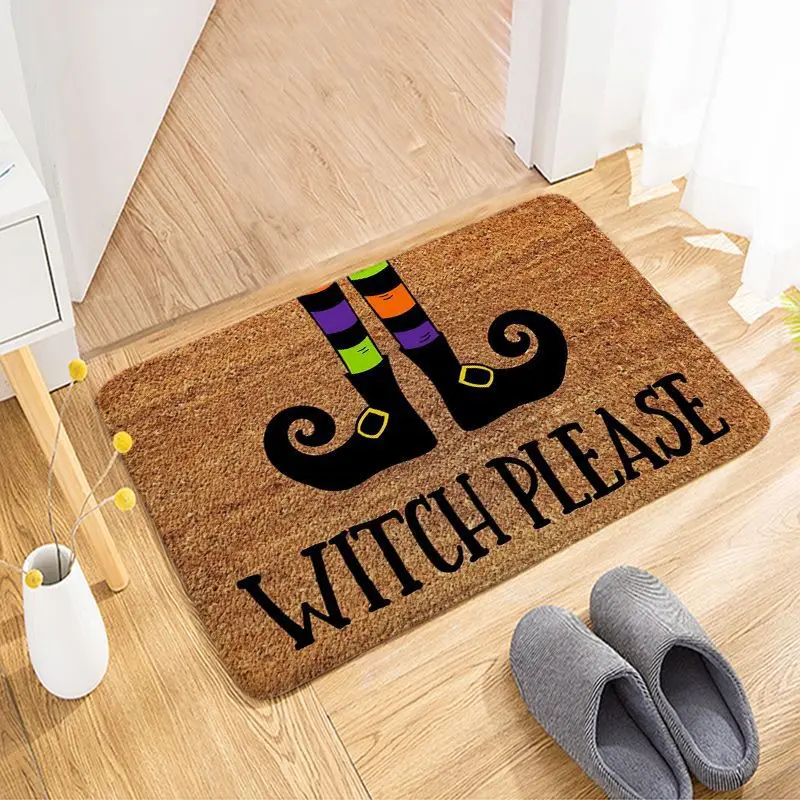 

Дверной коврик "Хэллоуин" одеяло Добро пожаловать дома украшения для входной двери Противоскользящий комнатный Открытый Печатный Противос...