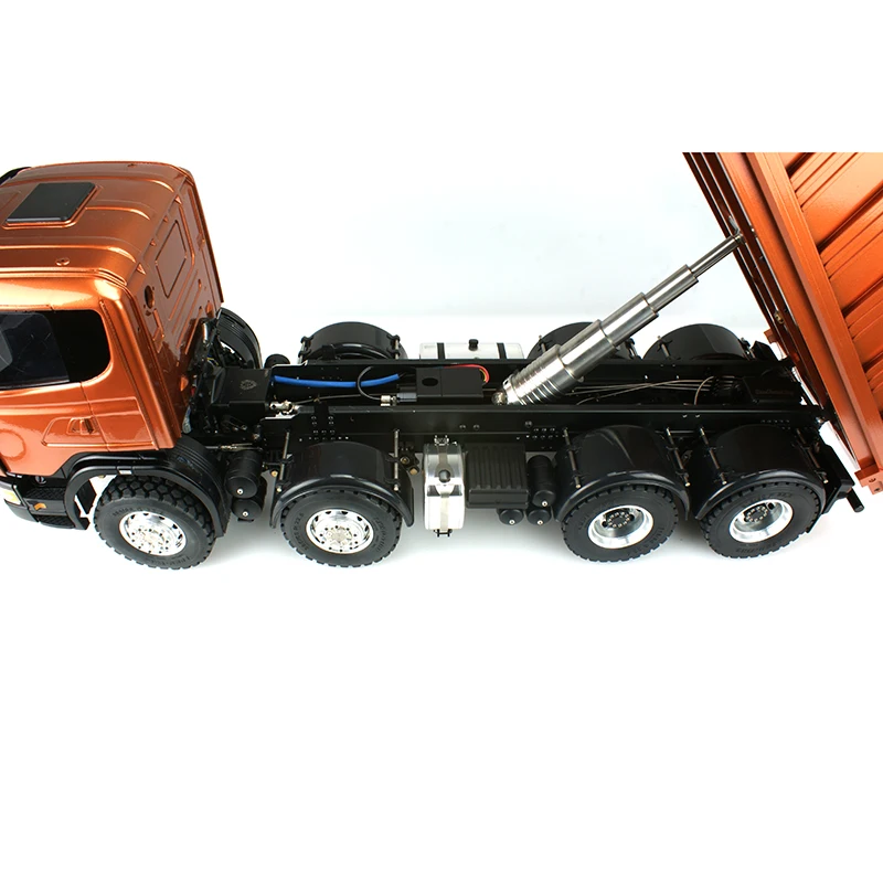 1/14 RC металлический LESU Scania 8x8 гидравлический самосвал блокировка