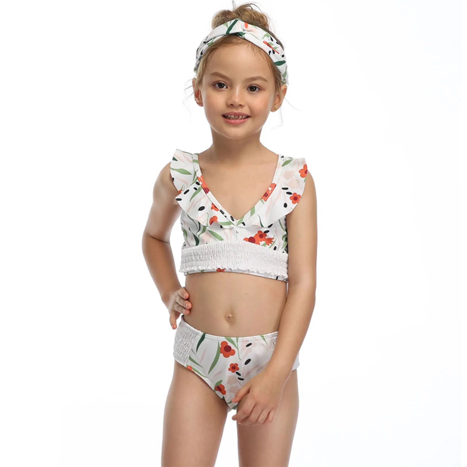 Комплект из двух предметов OPPERIAYA для маленьких девочек летний с цветочным