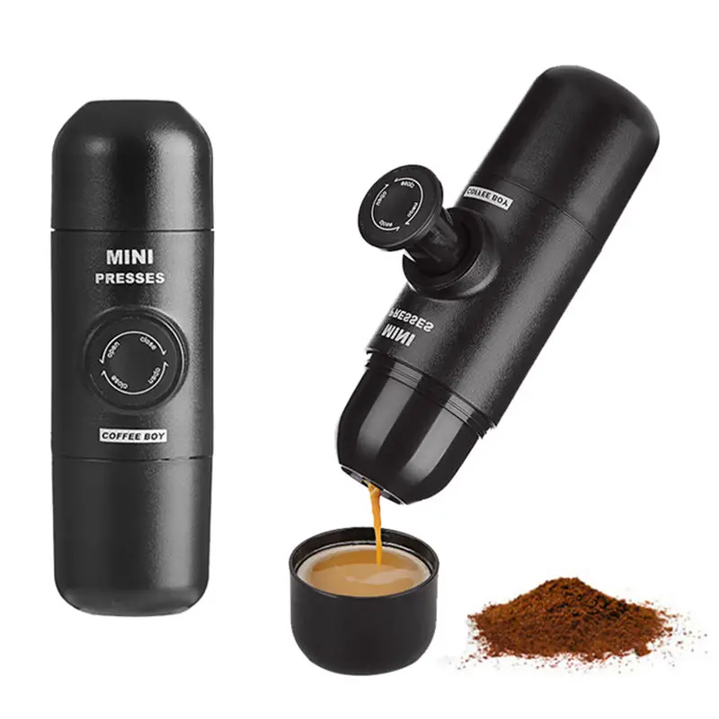 M&aacute;quina de caf&eacute; port&aacute;til con c&aacute;psula, molinillo de Espresso a presi&oacute;n Manual para exteriores, taza de caf&eacute; Manual para el hogar, Mini filtros de caf&eacute;-0