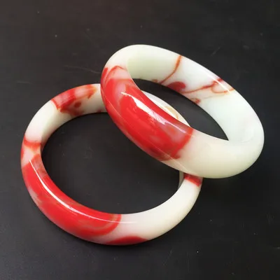 

Браслет из натурального нефрита в виде курицы и крови, двусторонний, 54-64 мм, Элегантные украшения принцессы, лучший подарок для матери или по...