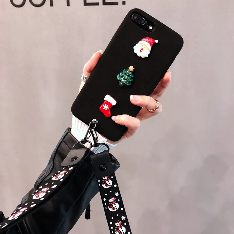 Чехол-держатель для телефона пары iPhone X фланелетт Рождественский Мягкий ТПУ