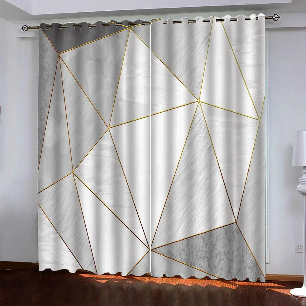

Занавески на окна с 3D принтом, затемняющие шторы с геометрическим рисунком, занавески для гостиной, спальни