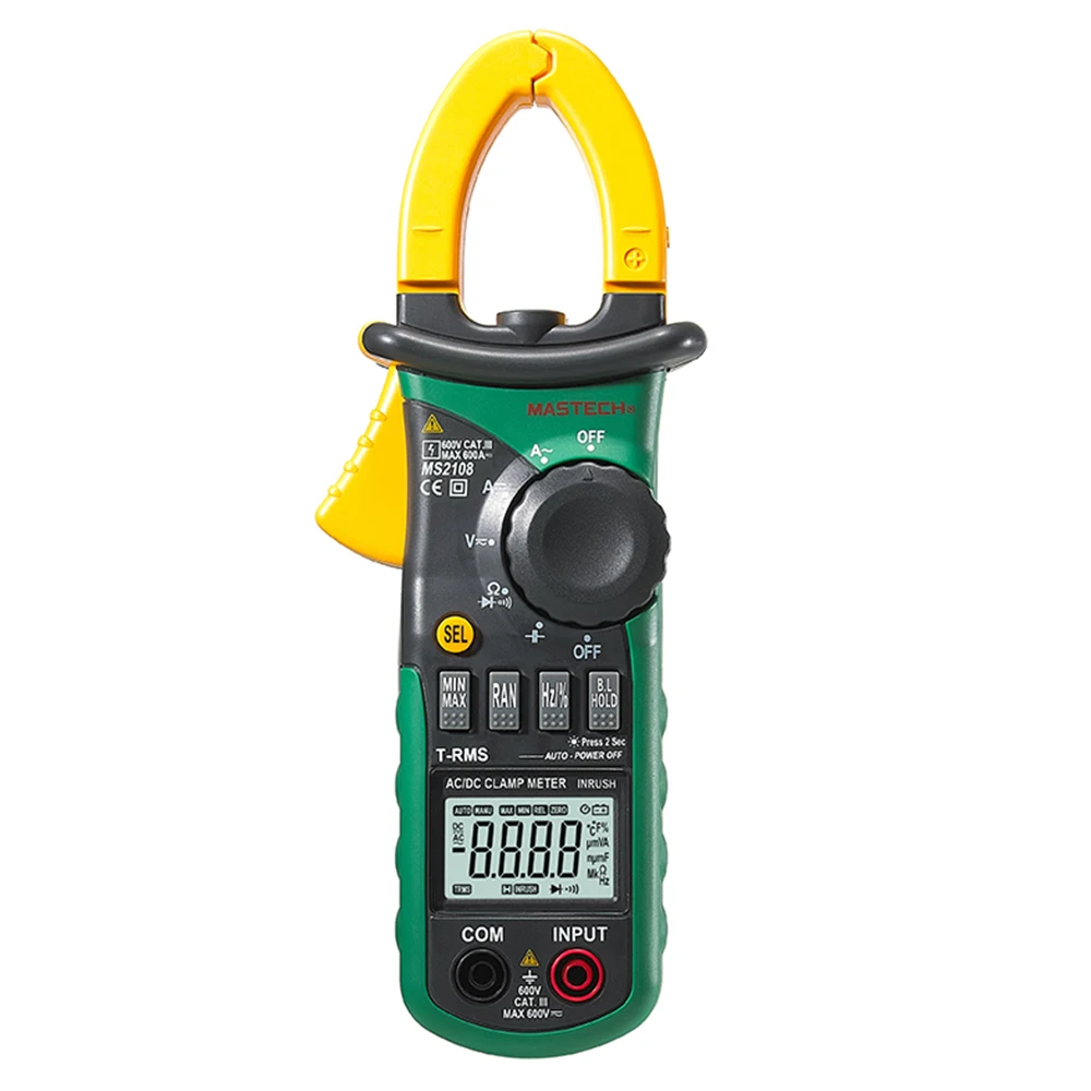 Mastech MS2108 цифровой измеритель зажимов переменного/постоянного тока тестер с ЖК