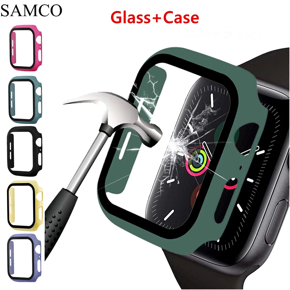 SAMCO полное покрытие для Apple Watch series 5 4 3 2 матовый пластиковый бампер жесткий чехол