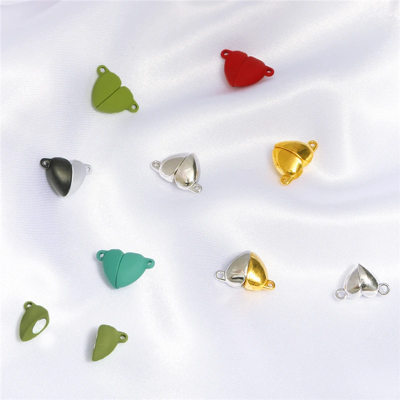 3Sets/lot Love Heart Magnet Buckle Strong Magnetic Clasps Necklace Bracelet Connectors End Caps DIY Jewelry Making | Украшения и
