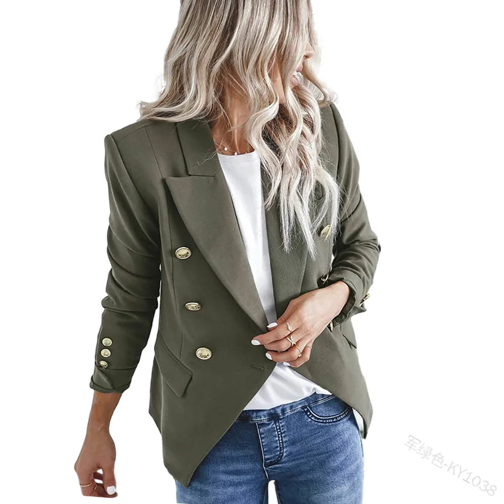 

Mandylandy Suit Jacket Coat Women's Autumn with One Button Blazers Coats British Style Tailored Coat Leisure Small Business Wear