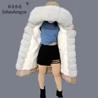 Linhaoshengyue новый стиль для предотвращения пальто воротник из натурального Лисьего меха Подкладка из кроличьего меха