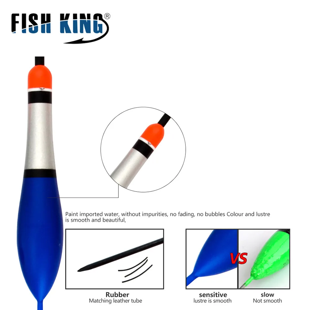 FISH KING 10 шт./лот набор рыболовных поплавков Flutuador разных размеров цвет для карпа